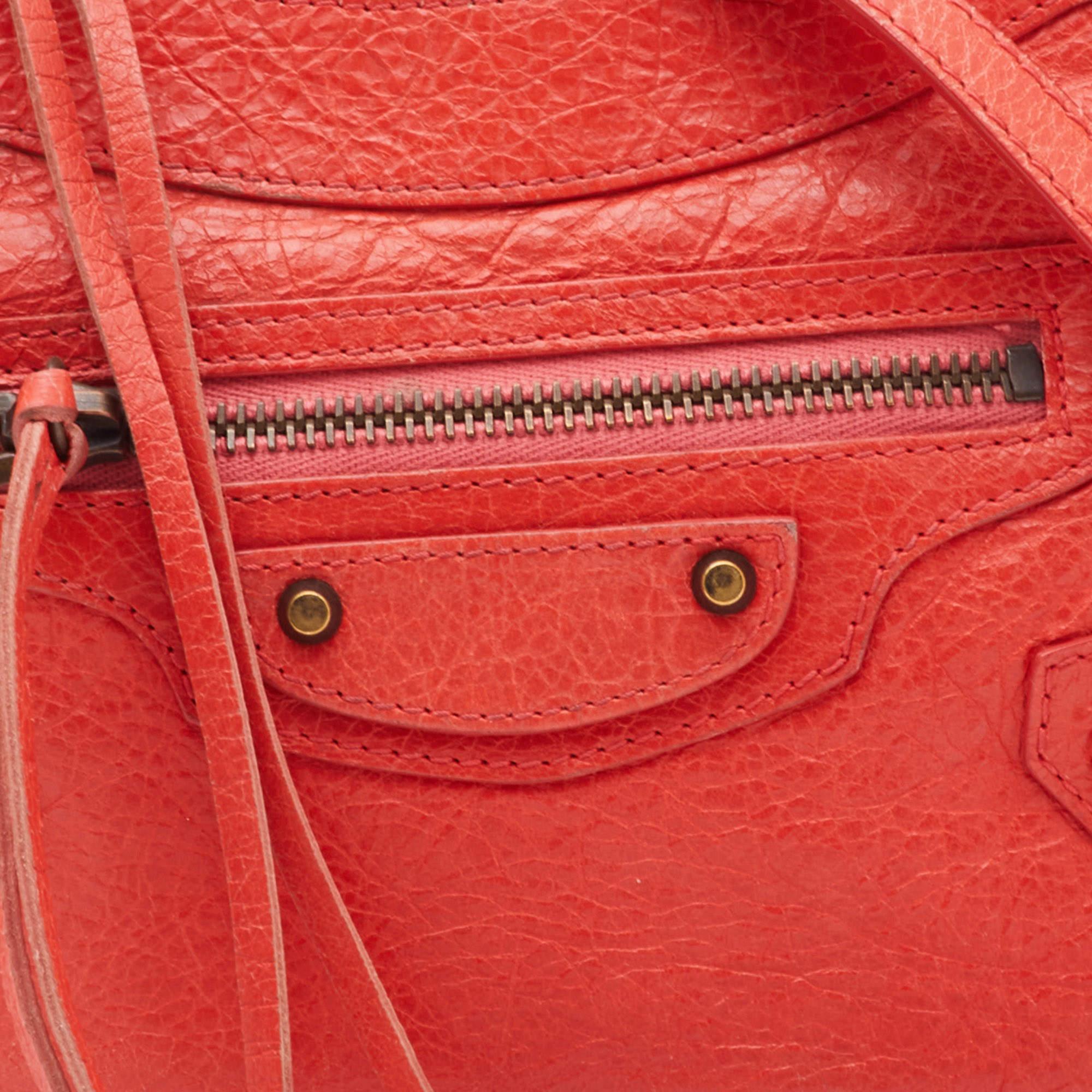 Balenciaga Rose Corail Leather Classic Hip Crossbody Bag 8