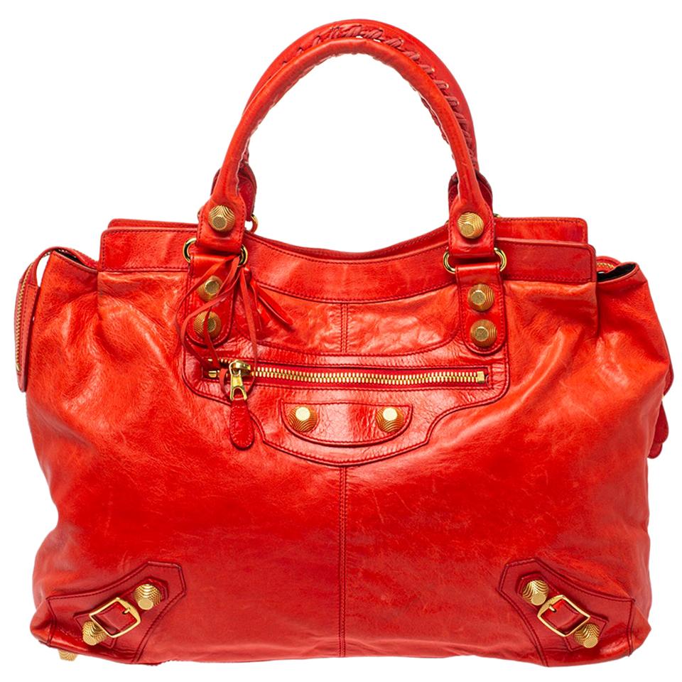 Balenciaga Rose Corail Leather GGH Midday Bag