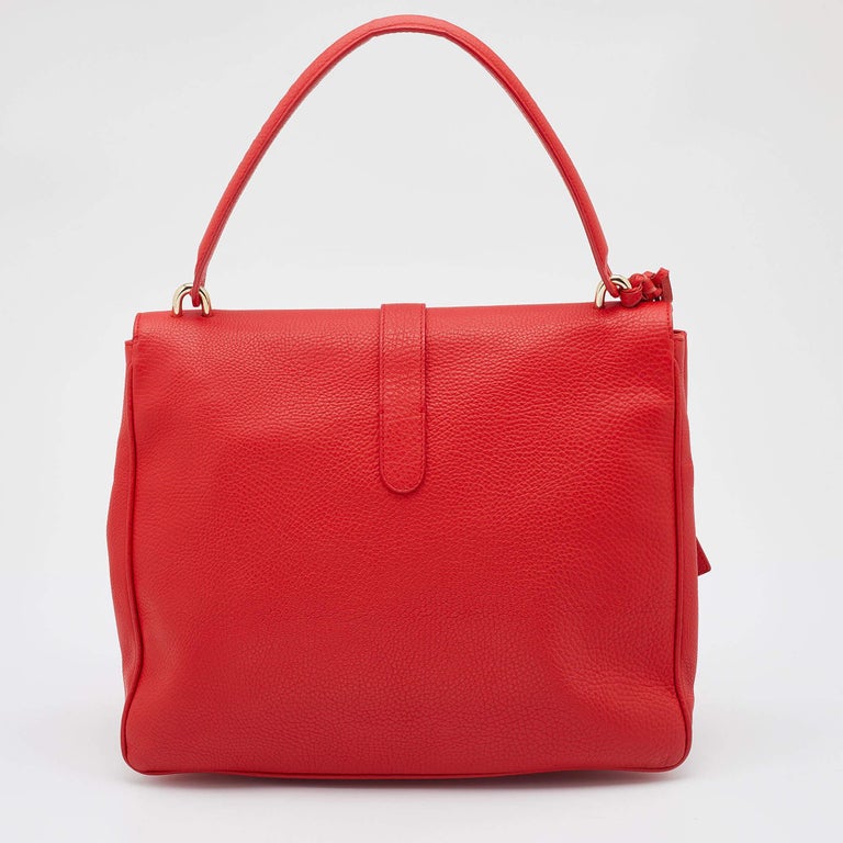Balenciaga Rose Corail Leather Tube Clasp Top Handle Bag at 1stDibs