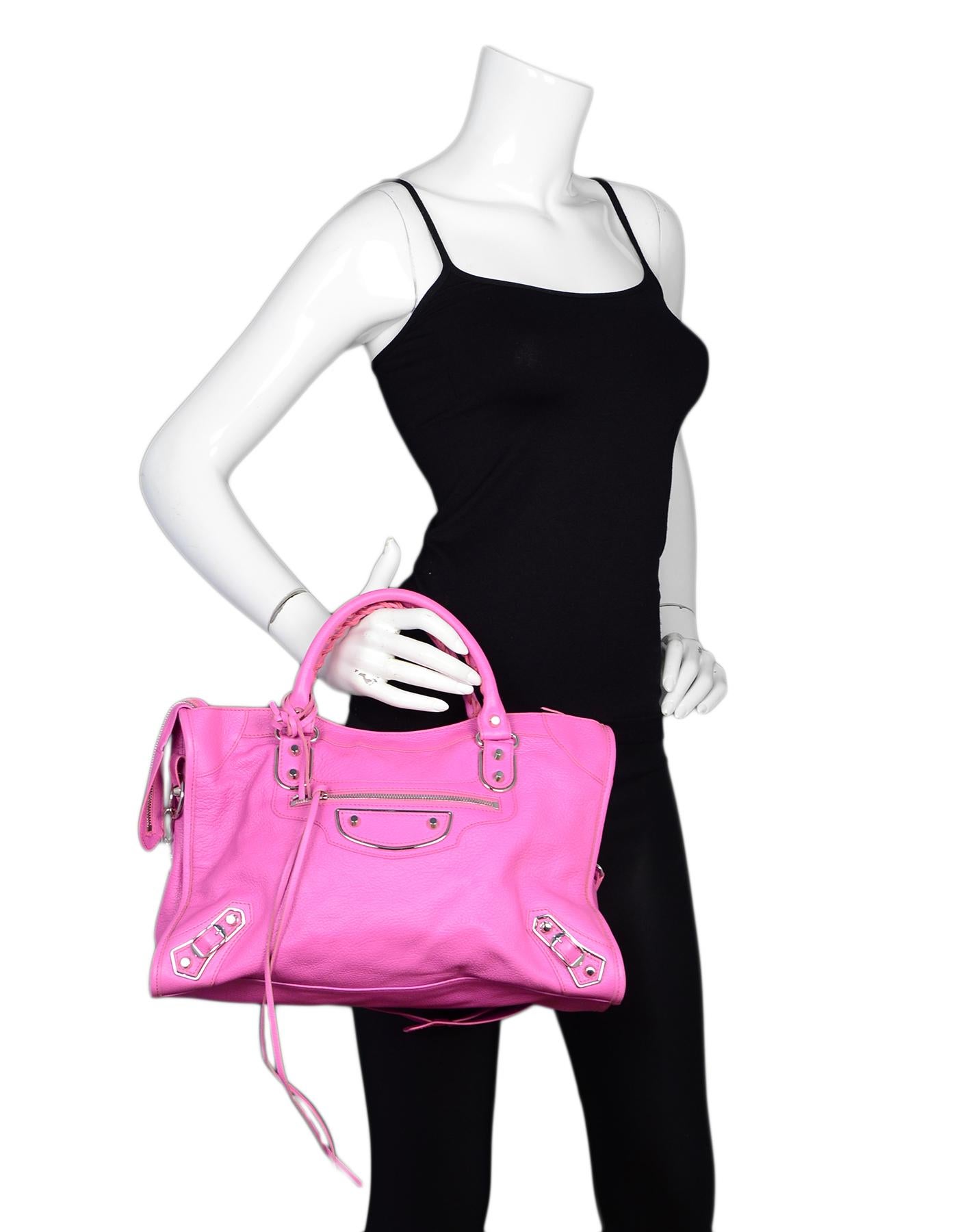 fluo pink balenciaga bag