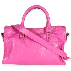 Balenciaga Rose Magenta Agneau Classic Hardware Kleine Le City-Tasche