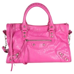Balenciaga Rose Magenta Agneau Classic Hardware Kleine Le City-Tasche