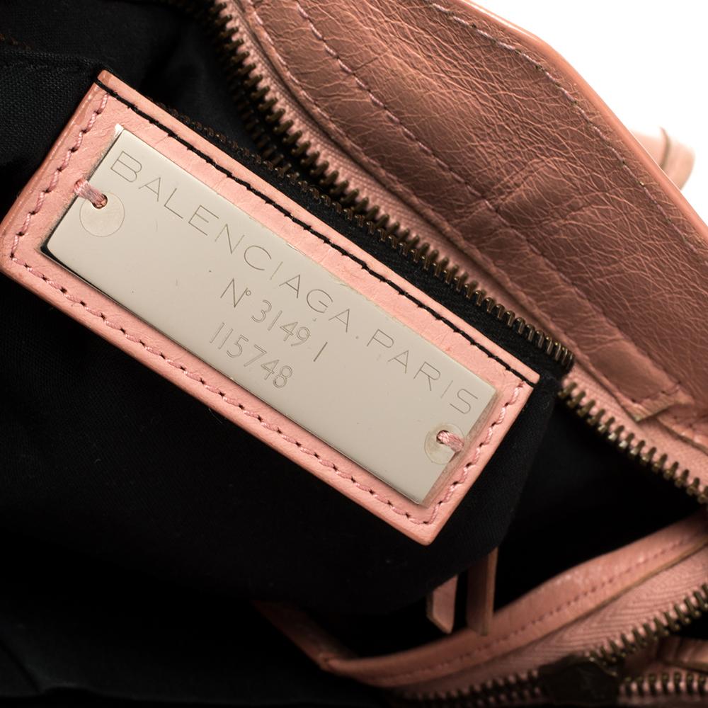 Balenciaga Rose Peche Leather RH City Bag 4