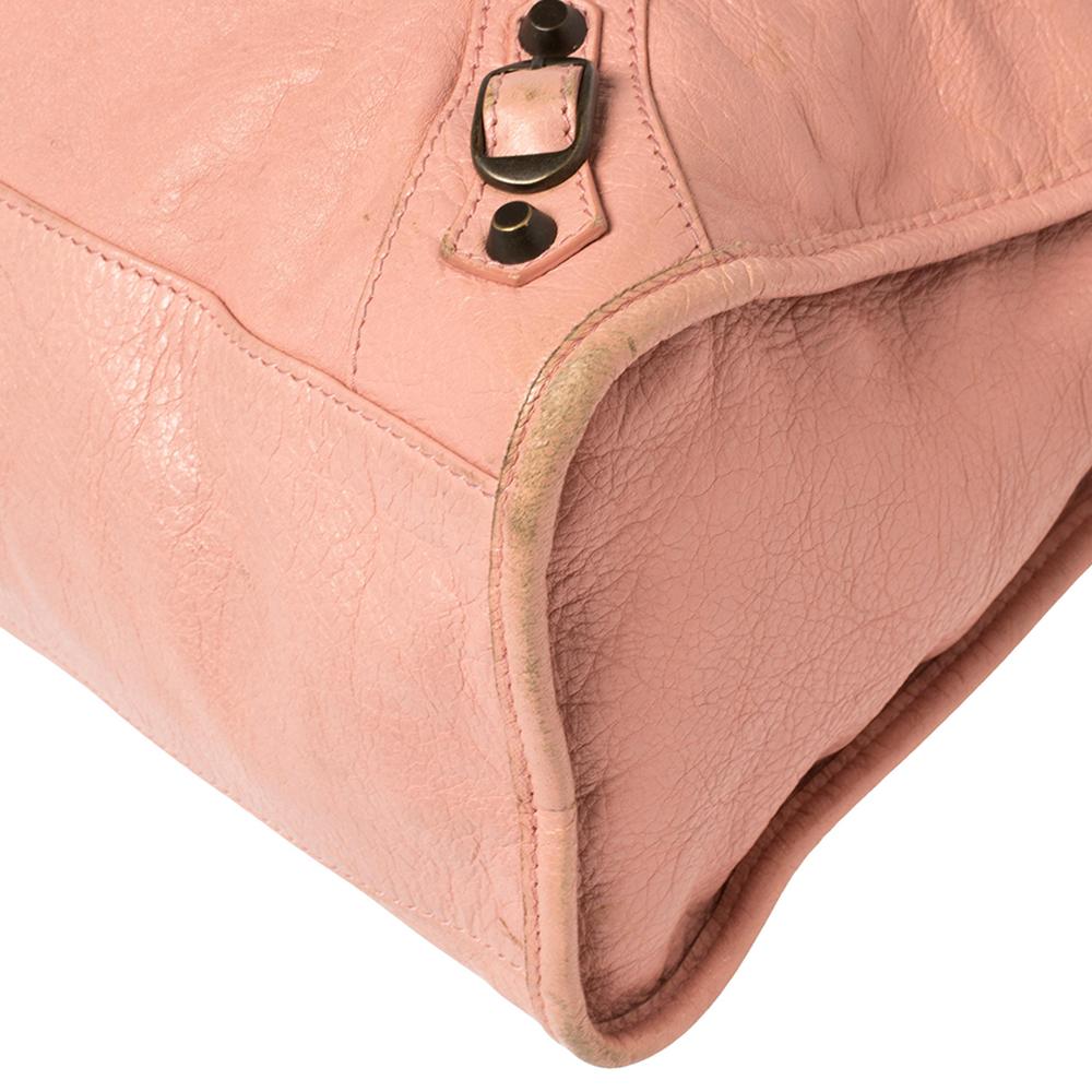Balenciaga Rose Peche Leather RH City Bag 3