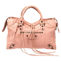 Balenciaga Rose Peche Leather RH City Bag