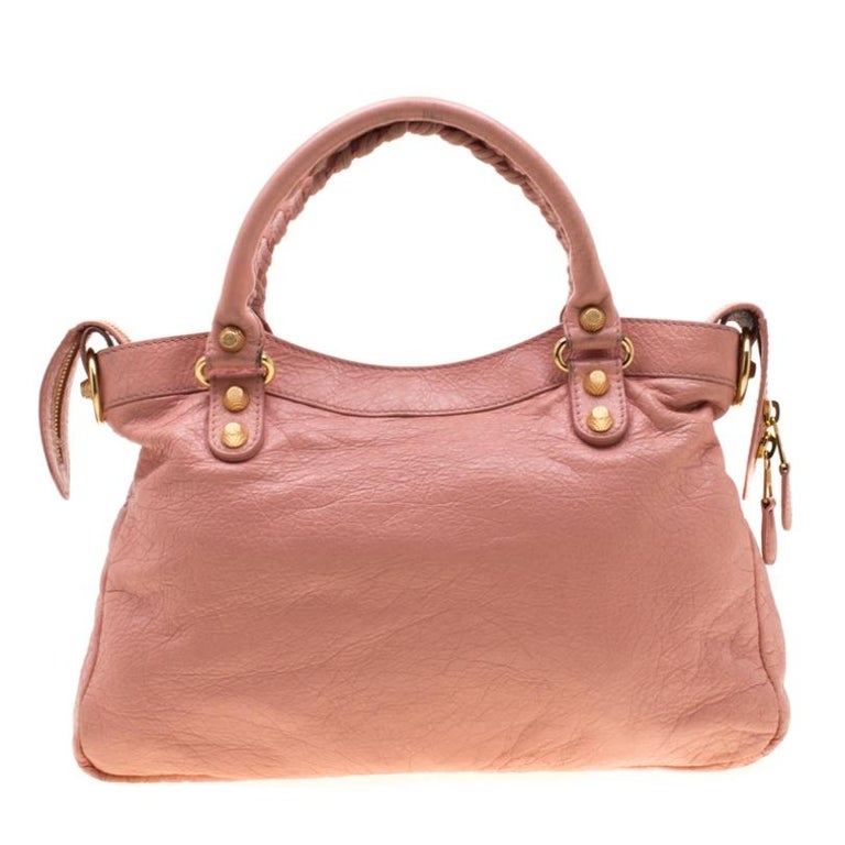 Balenciaga Rose Peche Leather RH City Tote For Sale at 1stDibs