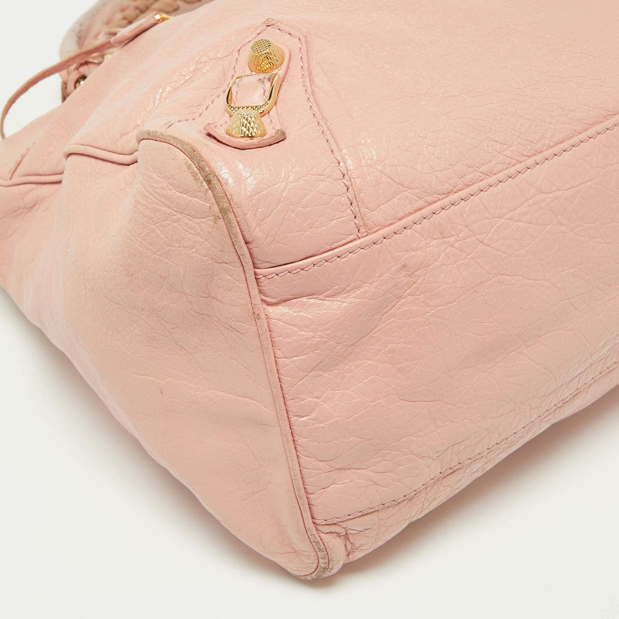 Balenciaga Rose Peche Leather RH Velo Bag 1
