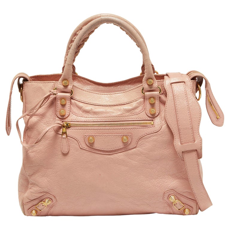 Balenciaga Rose Peche Leather RH Velo Bag For Sale at 1stDibs