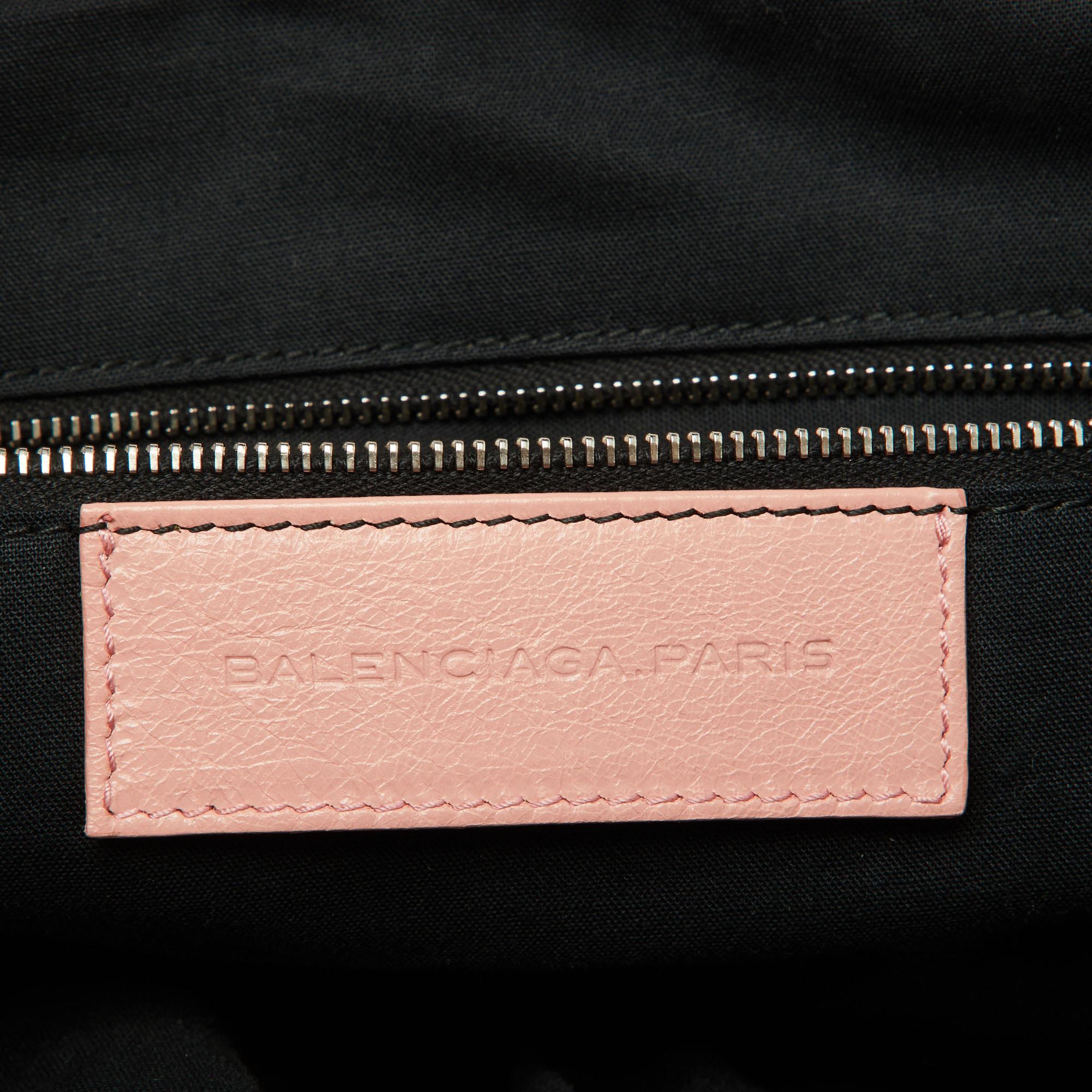 Balenciaga Fourre-tout de travail RSH en cuir rose piqué en vente 7