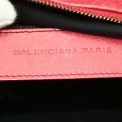 Balenciaga Rose Red-pink TwiggyBoston 869985 Fuchsia Leather Shoulder Bag