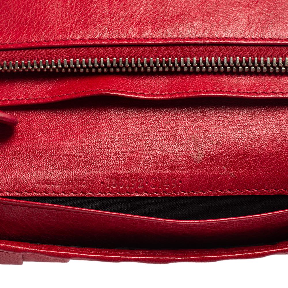 Balenciaga Rouge Cardinal Leather City Zip Around Wallet 5