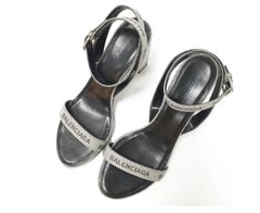 Balenciaga Round Glitter Logo Sandals Sz.38