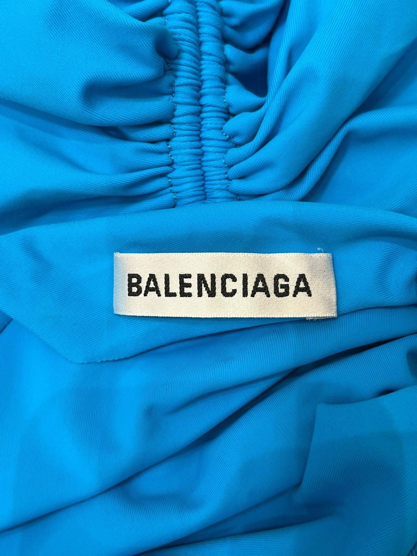 Balenciaga Ruched Stretch Jersey Dress For Sale 1