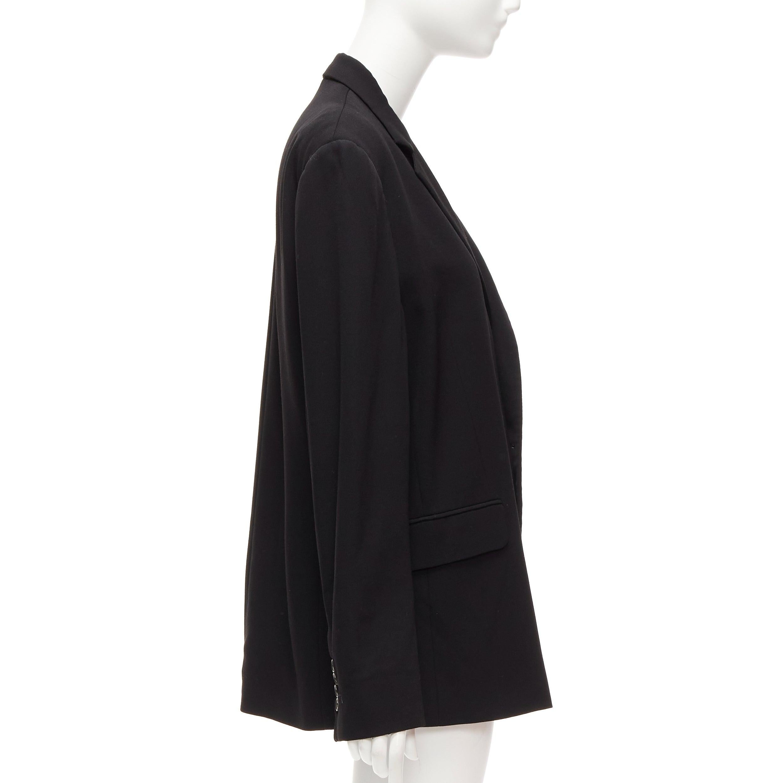 BALENCIAGA Runway black wool blend rubber skater logo oversized blazer FR36 S For Sale 1