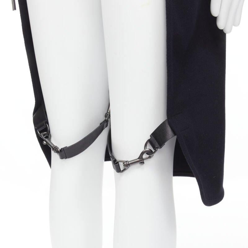 BALENCIAGA Runway black wool leather strap buckle apron dungaree
Reference: EDTG/A00064
Brand: Balenciaga
Designer: Demna
Collection: Runway
Material: Wool, Leather
Color: Black
Pattern: Solid
Closure: Lobster Clasp
Extra Details: Black wool apron.