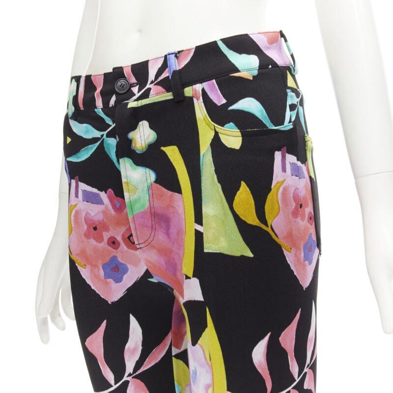 BALENCIAGA Runway Demna Pantashoe bottes à talons noirs à fleurs IT38 EU37 en vente 1