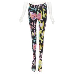 BALENCIAGA Runway Demna Pantashoe black floral heel boots pants IT38 EU37