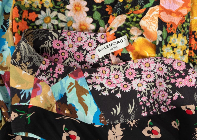 navy blue dress for baby girl Balenciaga Runway Floral Print Gown Look #30, Fall 2016 – Basha Gold