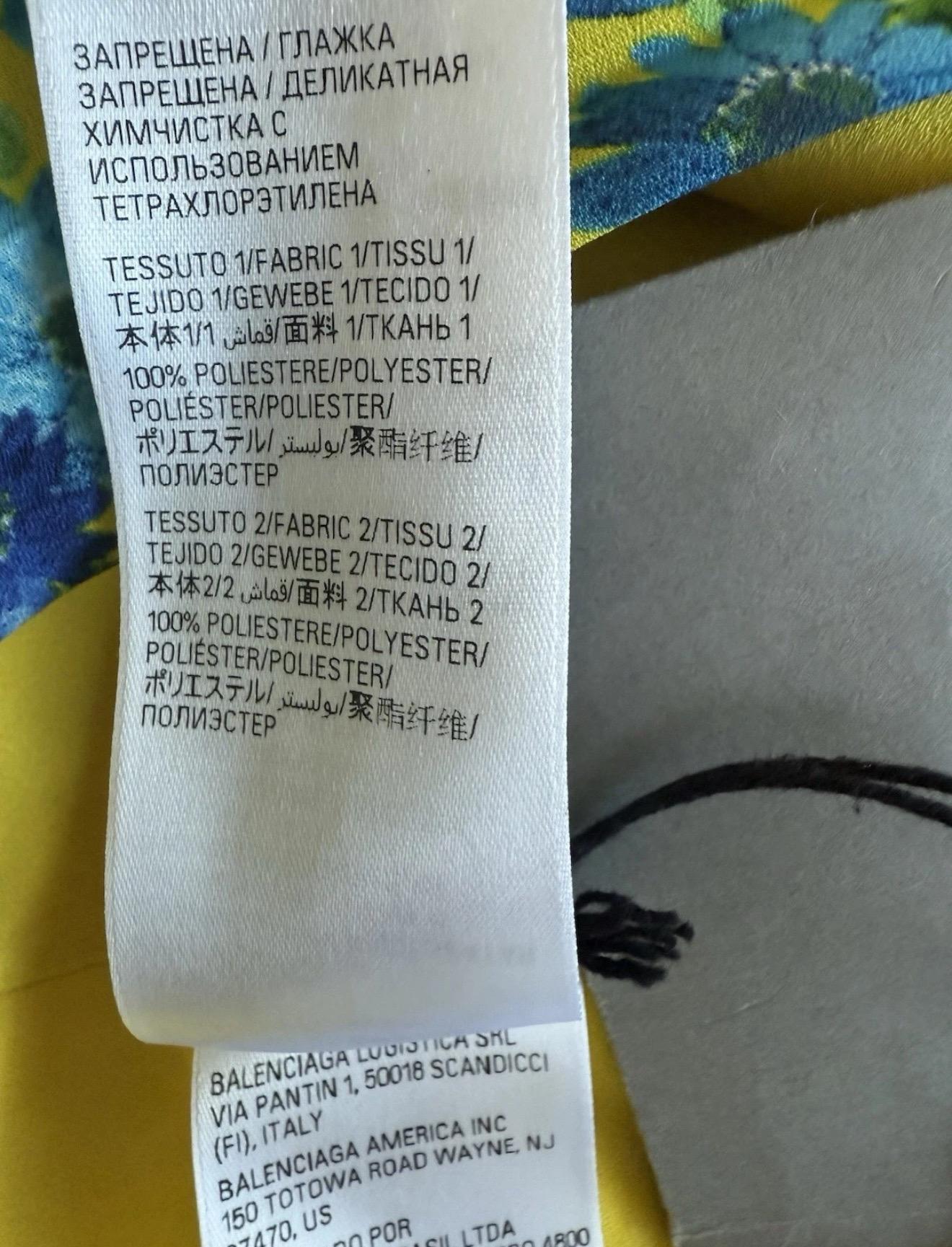 BALENCIAGA Laufsteg S/S 2024 Florales Plissé-Krepp-Kleid im Angebot 9