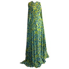 BALENCIAGA Runway S/S 2024 - Robe en crêpe plissé floral