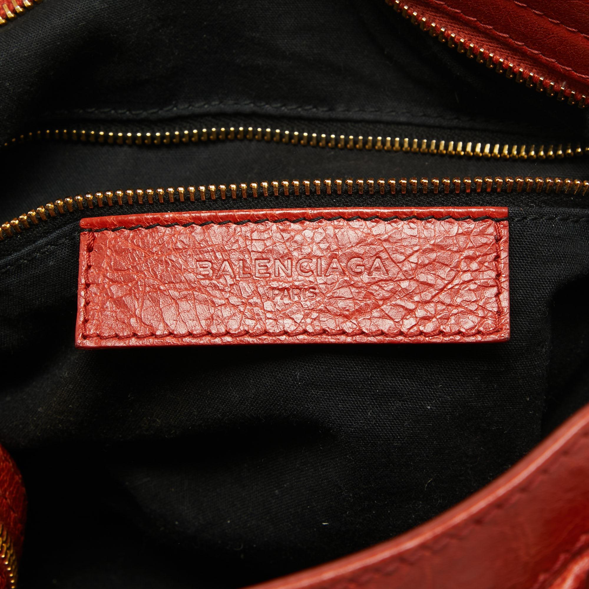 Balenciaga RH Velo Tasche aus Leder in Rost und Orange im Angebot 9