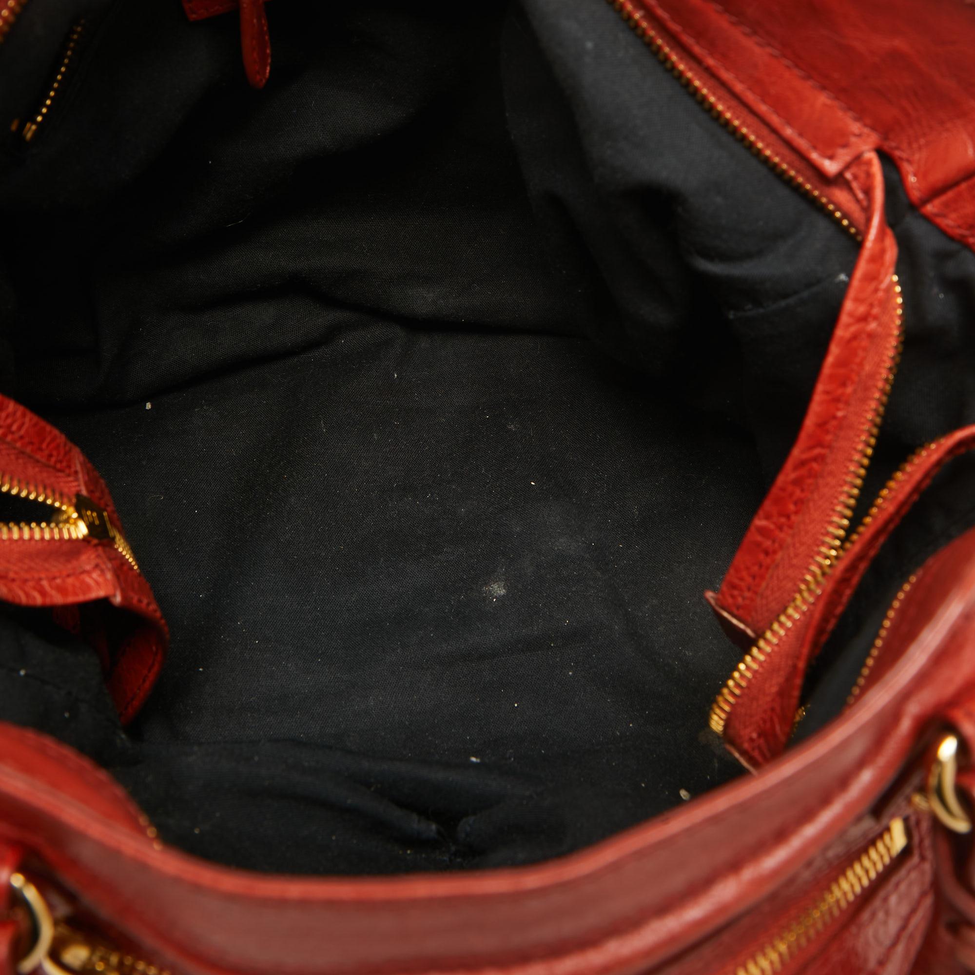Balenciaga RH Velo Tasche aus Leder in Rost und Orange im Angebot 11