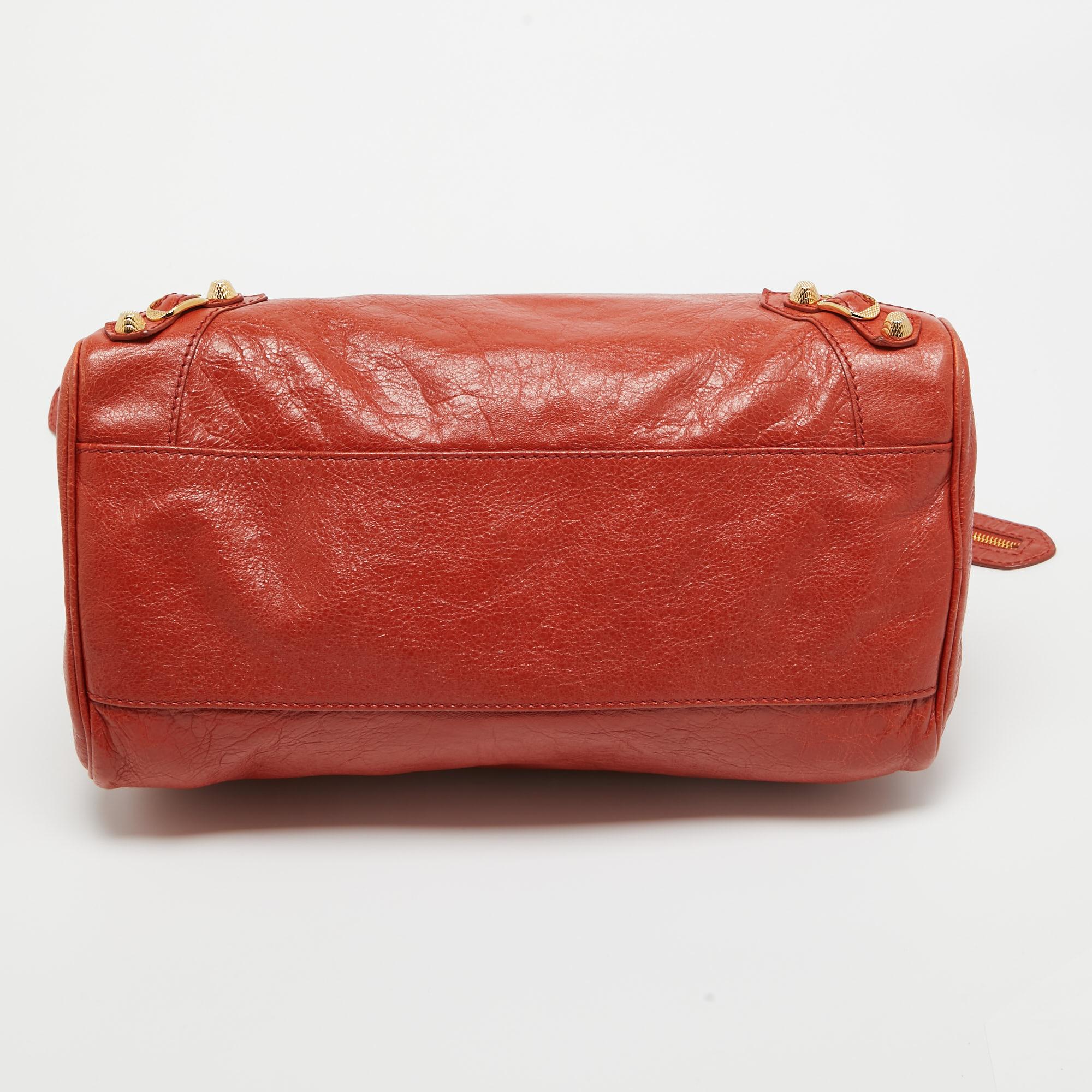 Balenciaga Rust Orange Leather RH Velo Bag For Sale 1