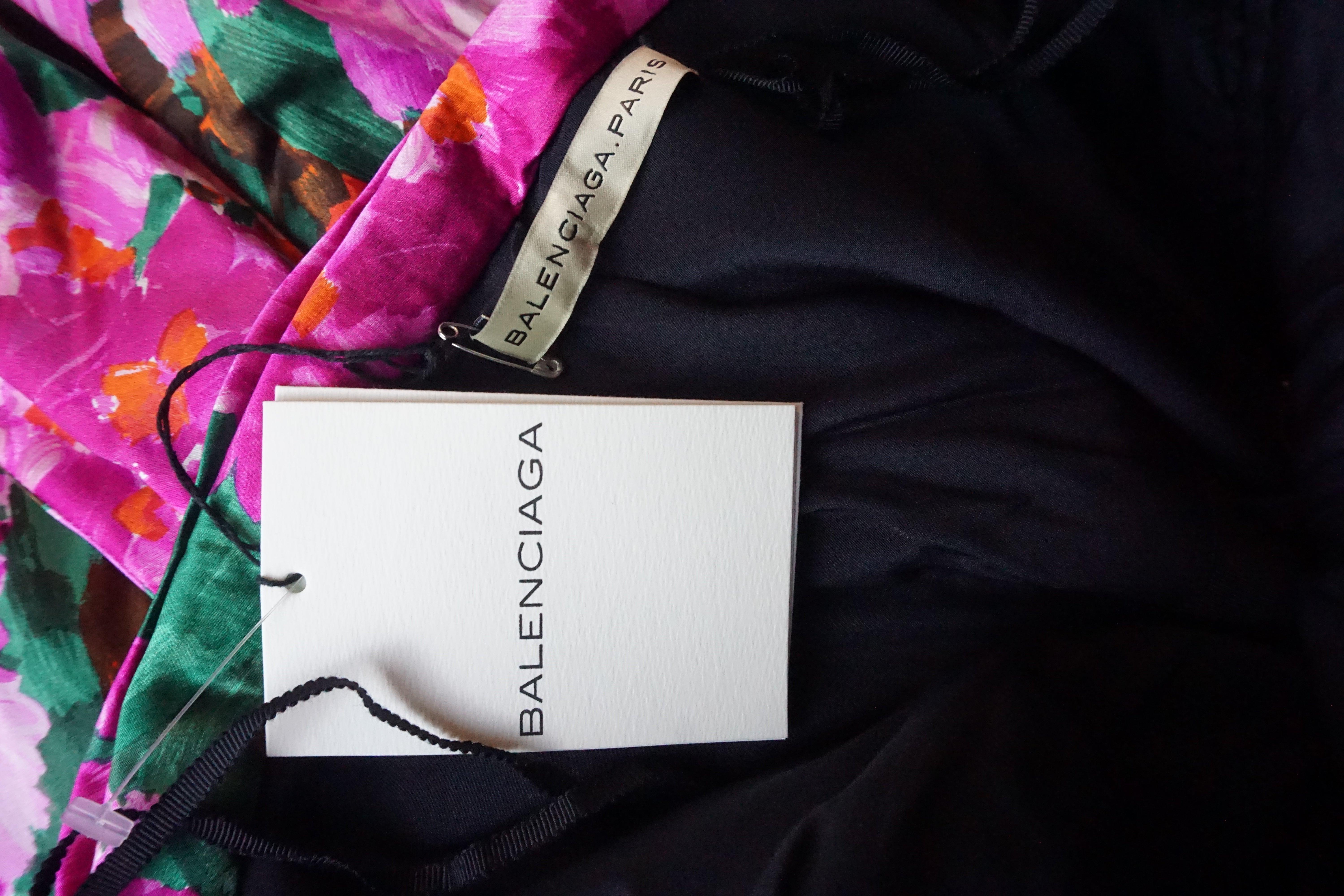 Balenciaga S/s 2008 Pink Floral Strapless Corseted Maxi Dress Nuovo con Etichetta in vendita 8