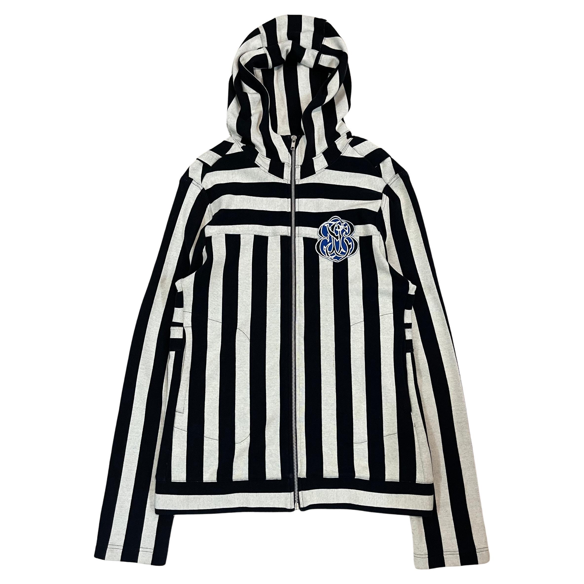 Balenciaga S/S2006 Striped Zip-up Heavy Hoodie For Sale at 1stDibs