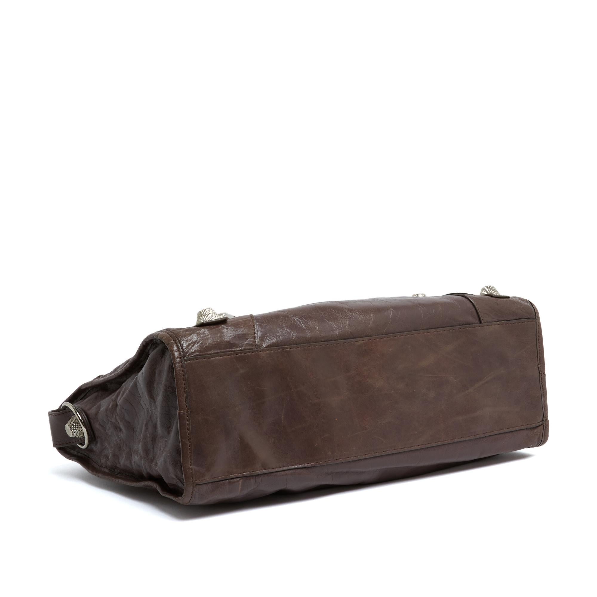 Balenciaga Sac City Medium taupe Brown Leather Silver Hardware  Sac à main City Excellent état à PARIS, FR