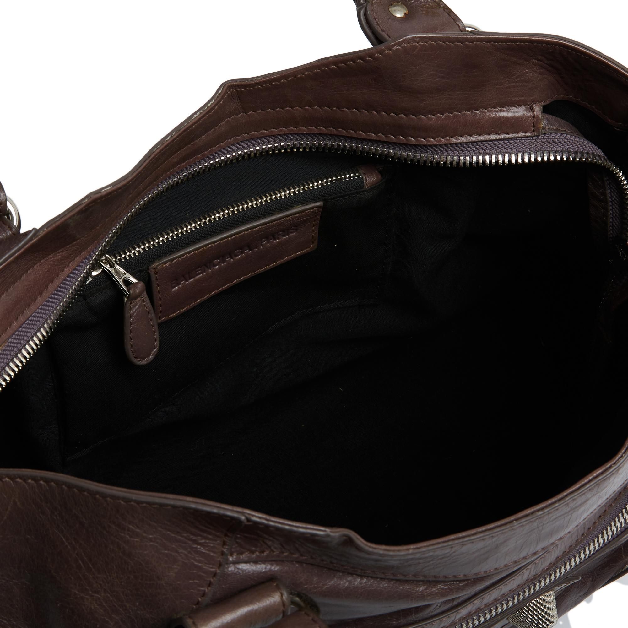  Balenciaga Sac City Medium taupe Brown Leather Silver Hardware  Sac à main City Unisexe 