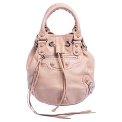 Balenciaga Lachsrosa Leder Mini Pompon RH Hobo