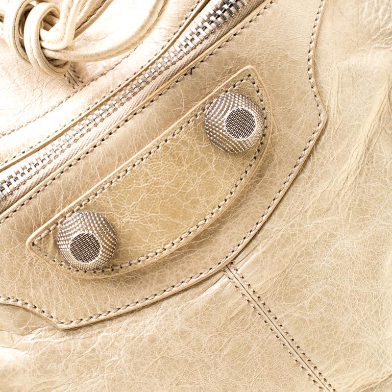 Balenciaga Sand Beige Leather GSH 21 Pompon Hobo 4