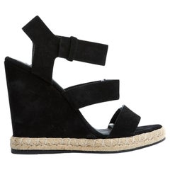 Balenciaga Sandales EU39 Black Suede Wedge Heels US8.5