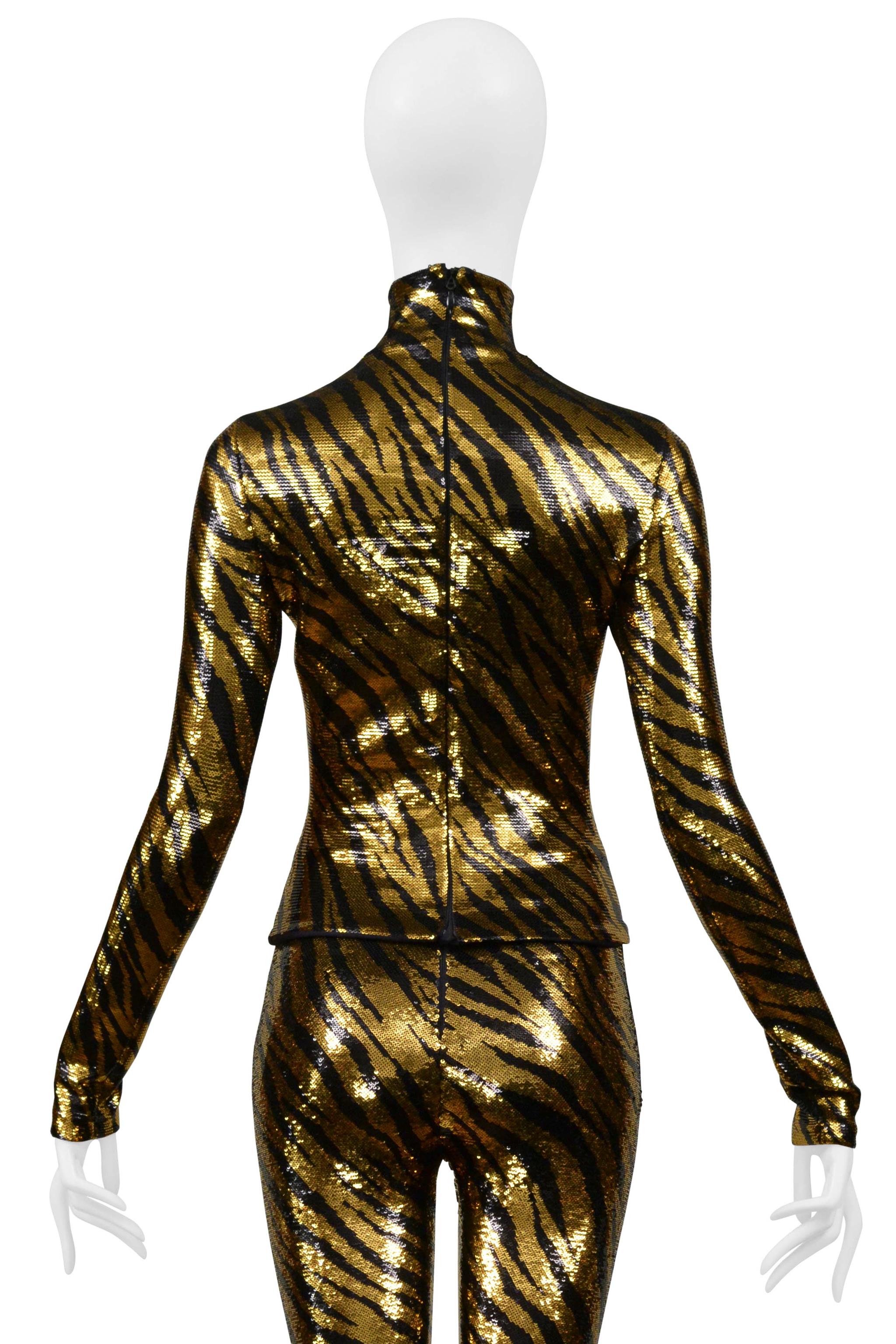 Balenciaga Sequin Orange And Black Tiger Stripe Ensemble 2020 en venta 3