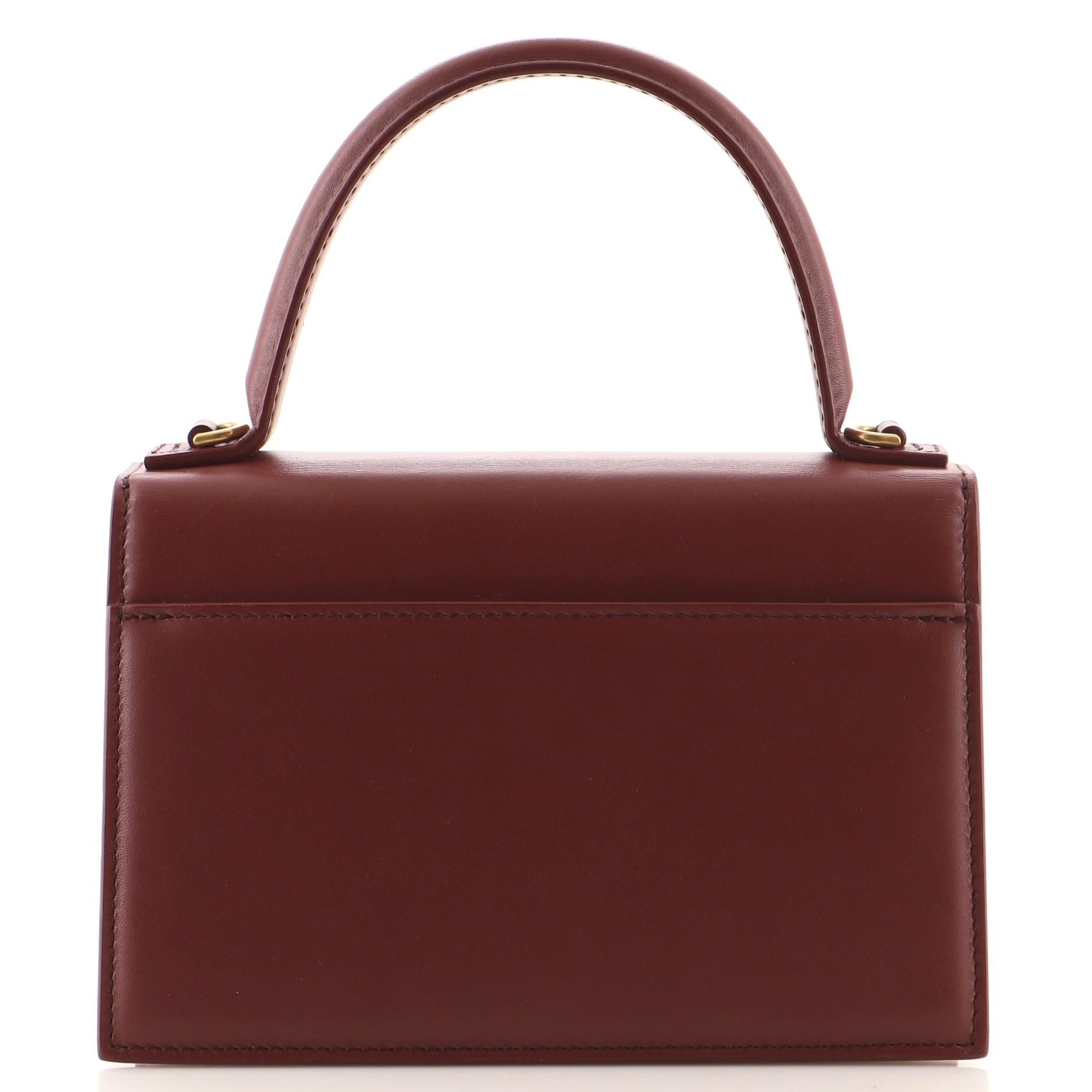 Brown Balenciaga Sharp Top Handle Bag Leather XS