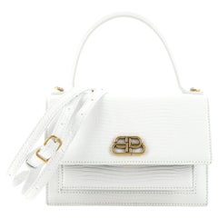 Balenciaga Sharp Top Handle Bag Eidechse geprägtes Leder XS