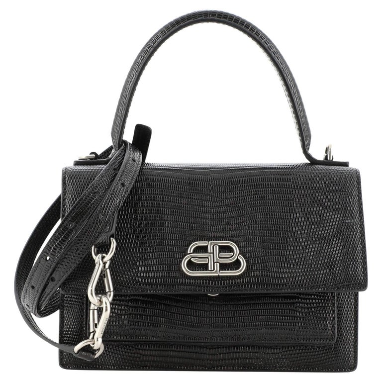 Balenciaga Sharp Top Handle Bag Lizard Embossed Leather XS at 1stDibs