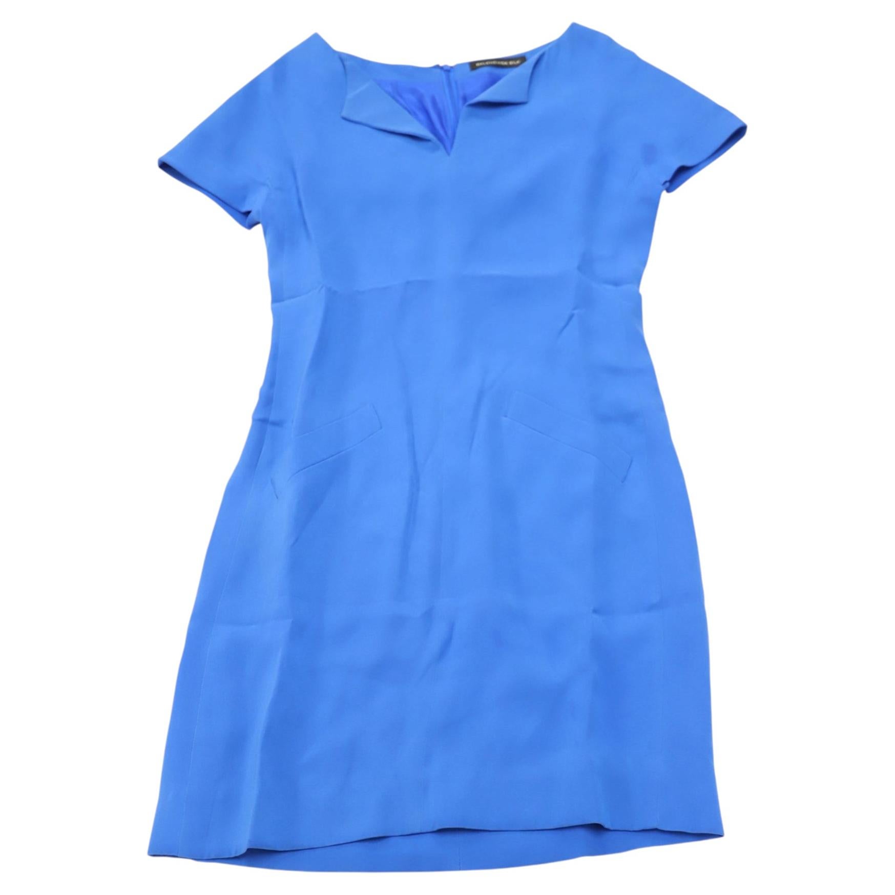 Balenciaga Shift Dress in Blue Silk