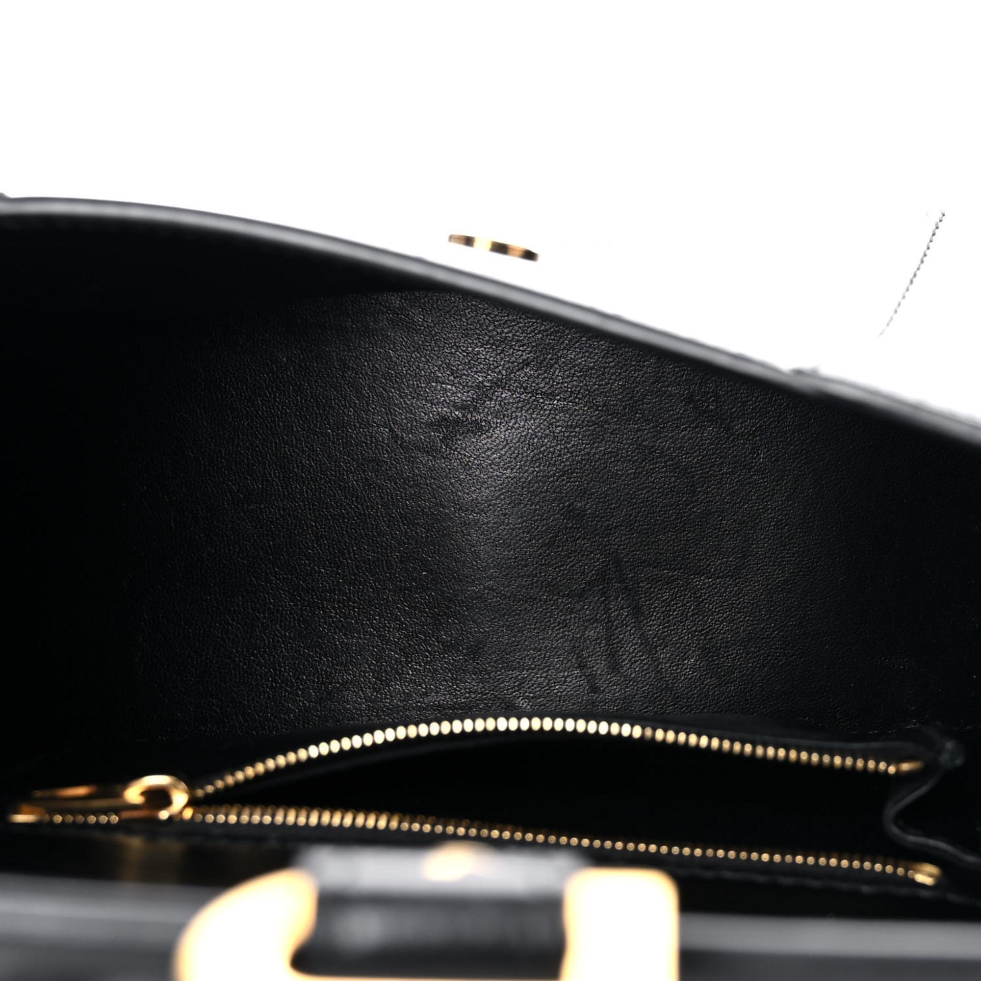 Balenciaga Shiny Box Calfskin Small Hourglass Top Handle Bag Black 11