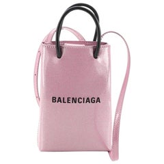 Balenciaga Shopping Phone Holder Glitter Patent
