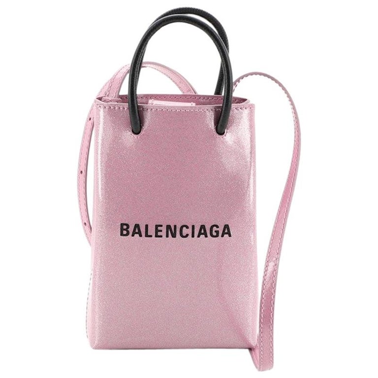 Balenciaga Shopping Phone Holder Glitter Patent at 1stDibs