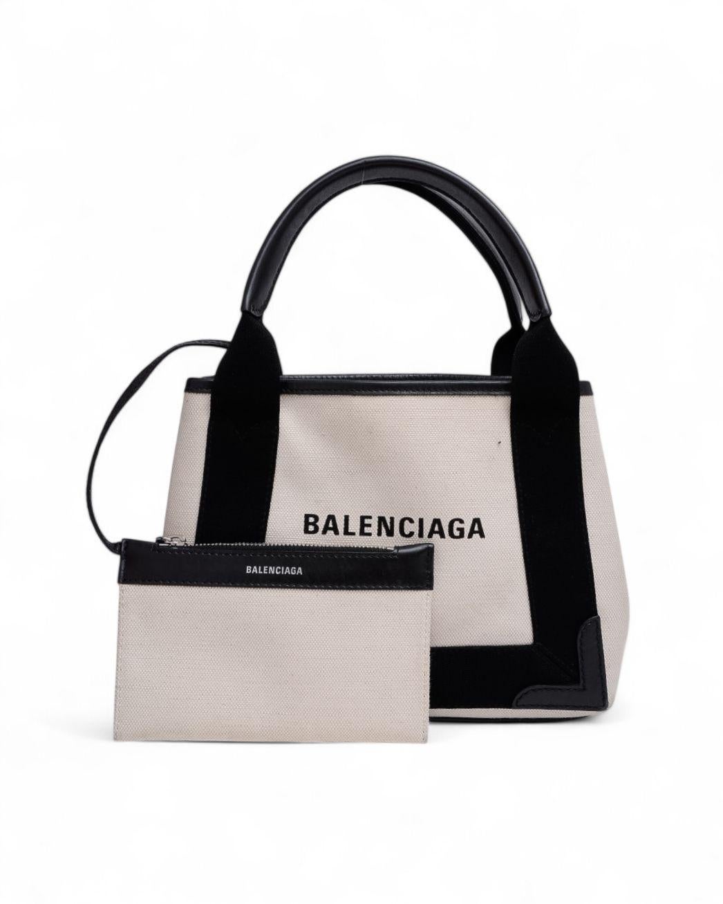 Balenciaga Shopping Small Canvas Beige in vendita 2