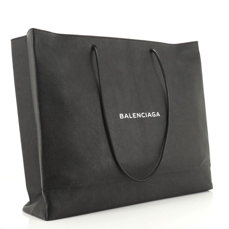 Black Balenciaga Shopping Tote Leather East West