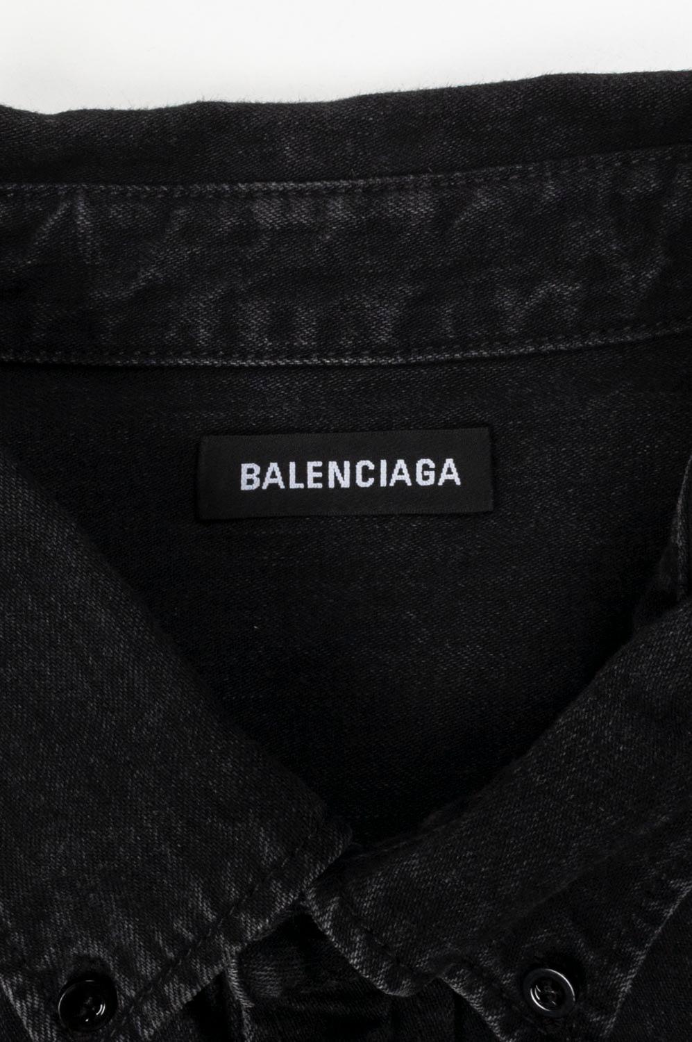 Balenciaga Short Sleeves Denim Men Shirt Size 40 (L/XL) S478 For Sale 1