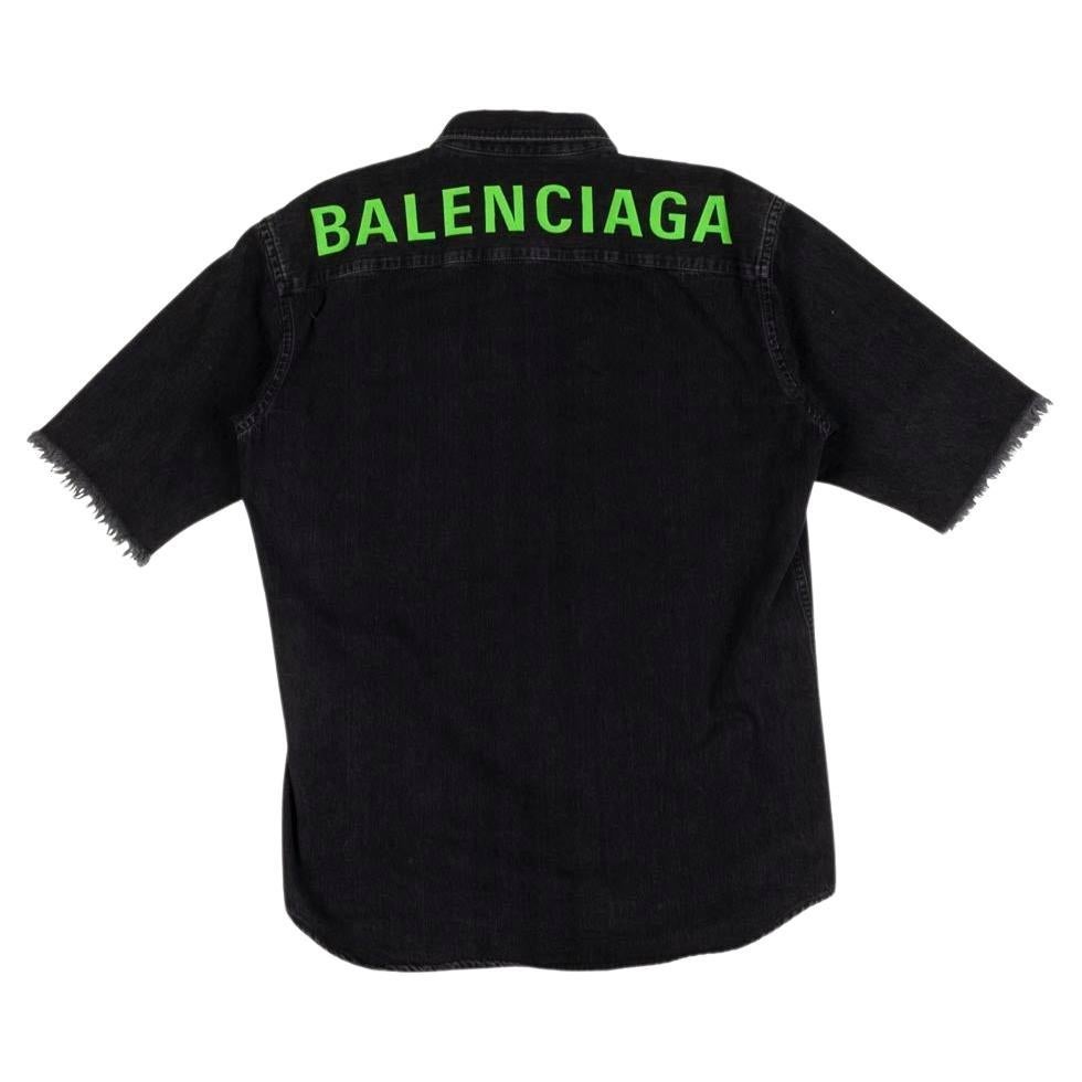 Balenciaga Short Sleeves Denim Men Shirt Size 40 (L/XL) S478 For Sale