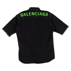 Balenciaga Short Sleeves Denim Men Shirt Size 40 (L/XL) S478