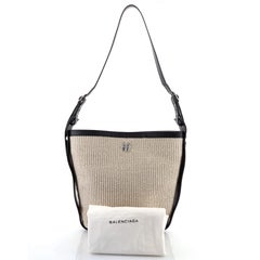 Balenciaga Shoulder Bag Straw with Leather