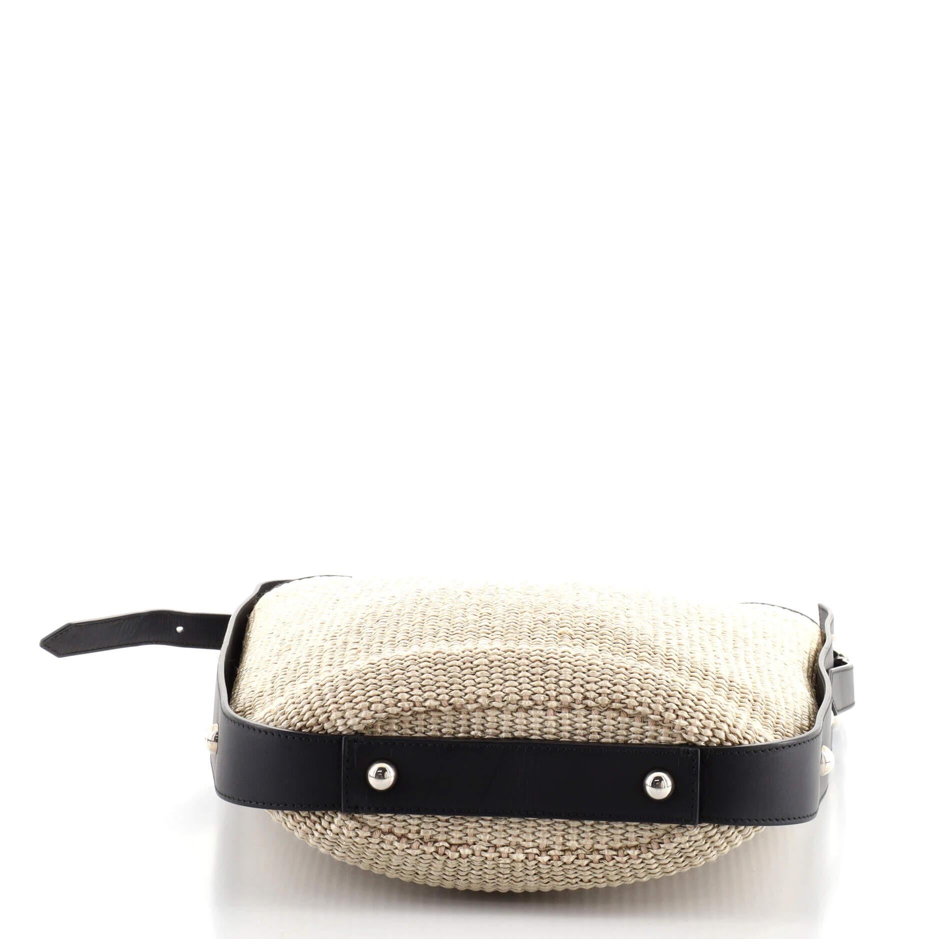 Beige Balenciaga Shoulder Bag Straw with Leather