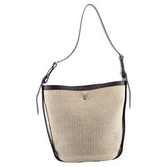 Balenciaga Shoulder Bag Straw with Leather